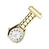 Metallic Pin-on Nurse Watch - Linked - Gold with White Dial