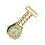 Metallic Pin-on Nurse Watch - Linked - Gold with Luminous Dial
