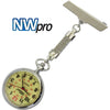 NW-Pro Lapel Nurse Watch - Large Glow-in-the-Dark Dial - Water Resistant - Braided - Silver Tone
