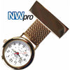 NW-Pro Lapel Nurse Watch - White Dial - Water Resistant - Wide Braid - Rose Gold