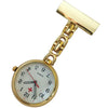 Metallic Pin-on Nurse Watch - D Link - Gold with White Dial
