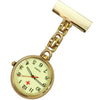 Metallic Pin-on Nurse Watch - D Link - Gold with Luminous Dial