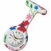 Silicone Pin-on Nurse Watch - Floral Pattern - White Dial