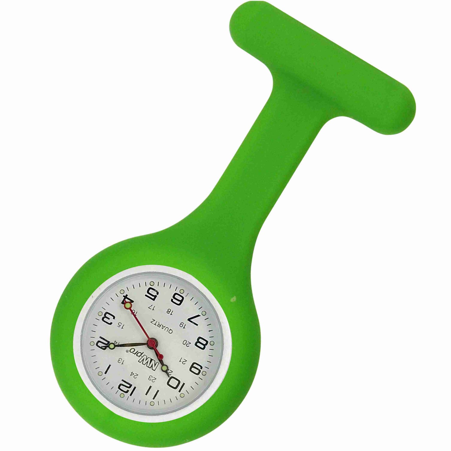 Silicone Pin-on Nurse Watch - Sweeping White Dial