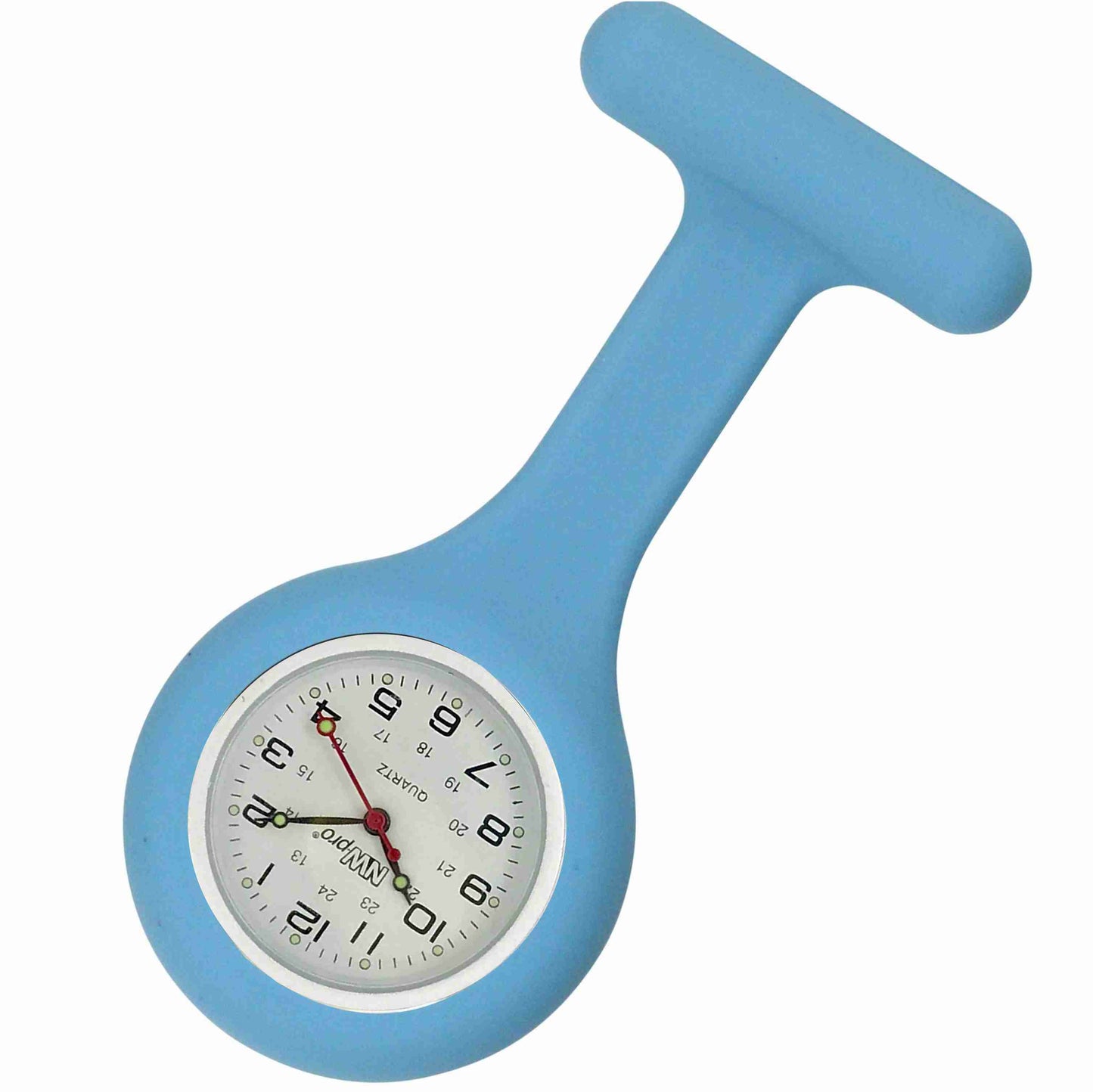 Silicone Pin-on Nurse Watch - Sweeping White Dial
