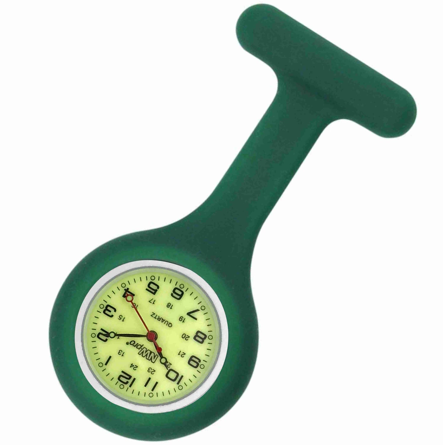 Silicone Pin-on Nurse Watch - Sweeping Luminescent Dial