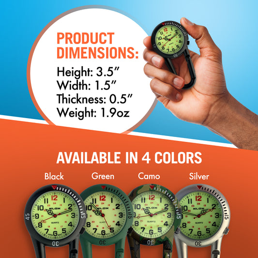 Clip-on Carabiner Watch - Luminescent Dial