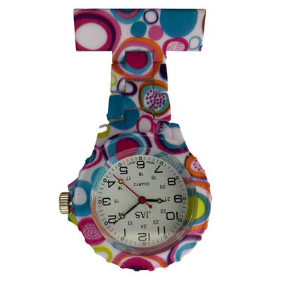 Pin-on Lightweight Plastic Nurse Watch - Fun Patterned