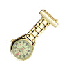 Metallic Pin-on Nurse Watch - Linked - Gold with Luminous Dial