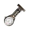 Metallic Pin-on Nurse Watch - Linked - Gunmetal with White Dial