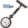 NW-Pro Lapel Nurse Watch - Large White Dial - Water Resistant - Braided - Gunmetal