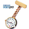 NW-Pro Lapel Nurse Watch - Large White Dial - Water Resistant - Chained - Rose Gold Tone
