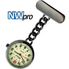 NW-Pro Lapel Nurse Watch - Large Glow-in-the-Dark Dial - Water Resistant - Chained - Gunmetal