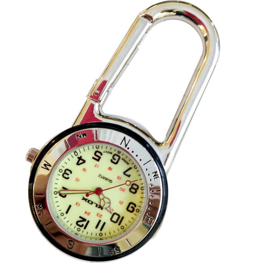 Silver Bezel Belt Fob Watch - Luminescent Dial