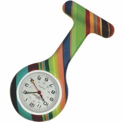 Silicone Pin-on Nurse Watch - Pattern - Non-Glass Dial