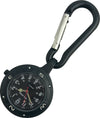 Large Size Belt Fob Caribiner Style Watch - Black with Black Dial