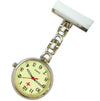 Metallic Pin-on Nurse Watch - D Link - Silver with Luminous Dial