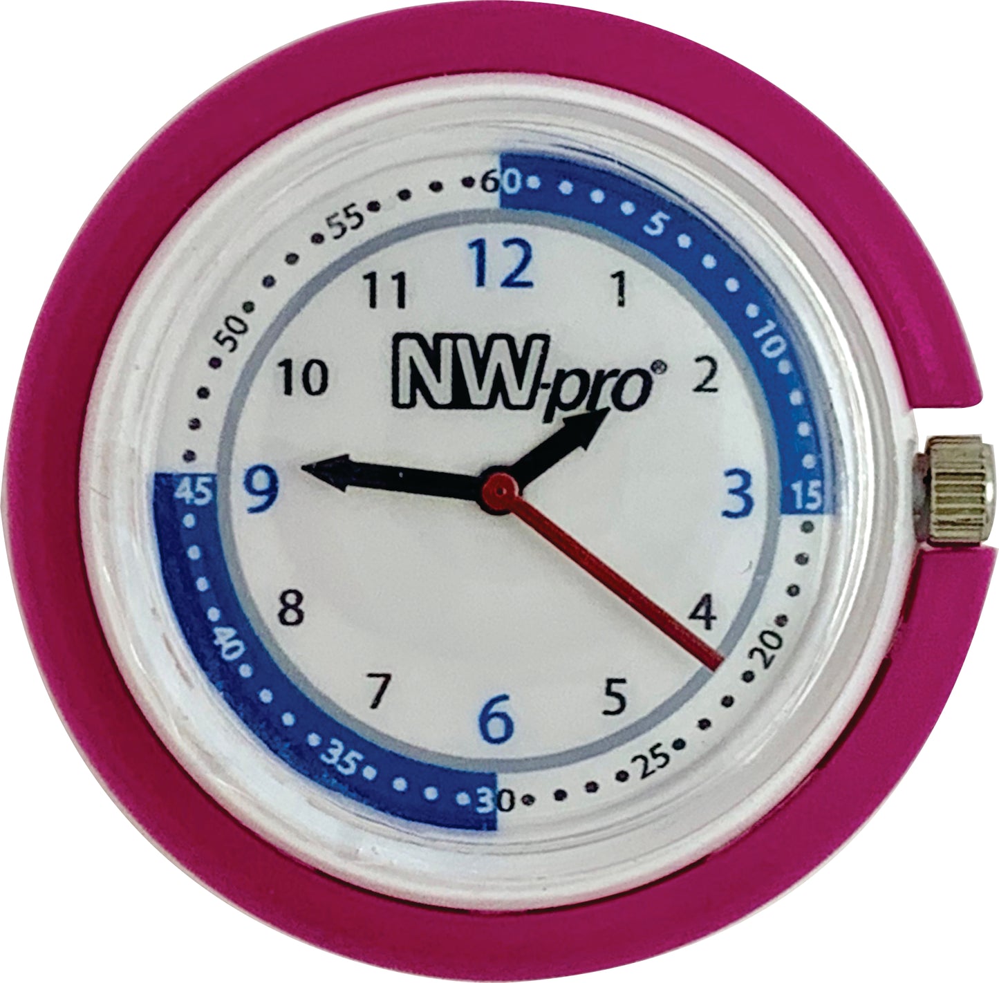 NW-pro Stethoscope Clip Style Nurse Watch with Second Hand & 24 Hour Dial - Pink
