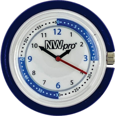 NW-pro Stethoscope Clip Style Nurse Watch with Second Hand & 24 Hour Dial - Blue