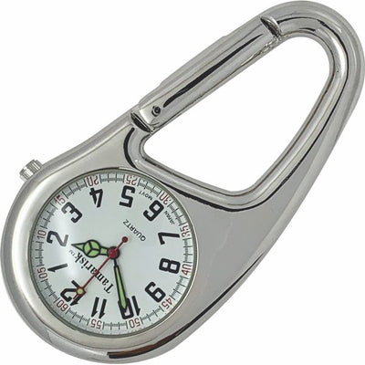 Clip-on Carabiner Watch - Compact with White Dial