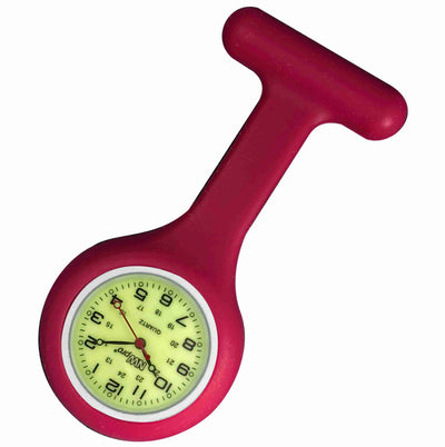 Silicone Pin-on Nurse Watch - Sweeping Luminescent Dial