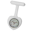 Heart Silicone Pin-On Nurse Watch - White Dial