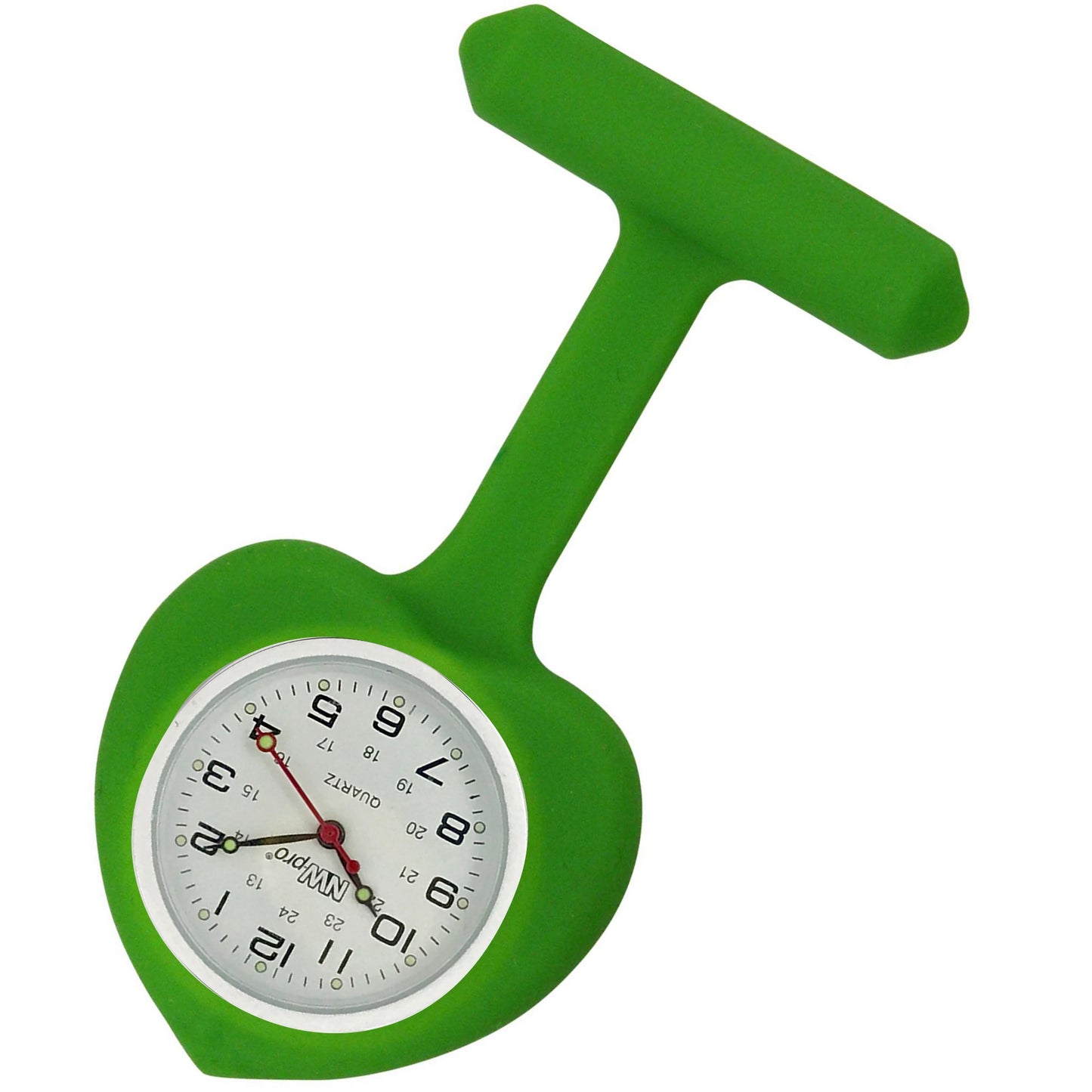 Heart Silicone Pin-On Nurse Watch - Non-Glass Dial