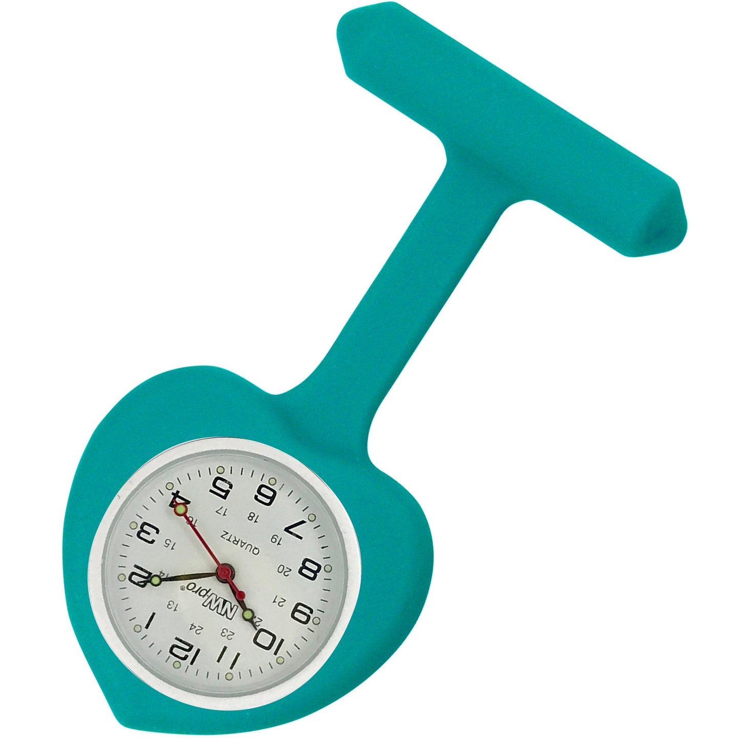 Heart Silicone Pin-On Nurse Watch - Non-Glass Dial