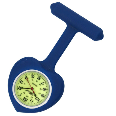 Heart Silicone Pin-On Nurse Watch - Luminescent Dial