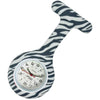 Silicone Pin-on Nurse Watch - Animal Print - White Dial
