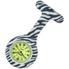 Silicone Pin-on Nurse Watch - Animal Print - Sweeping Luminescent Dial