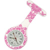 Silicone Pin-on Nurse Watch - Brocade - Sweeping White Dial