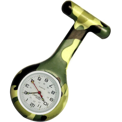 Silicone Pin-on Nurse Watch - Pattern - Non-Glass Dial