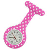 Silicone Pin-on Nurse Watch - Polka Dot - Sweeping White Dial