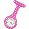 Silicone Pin-on Nurse Watch - Polka Dot - White Dial