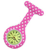 Silicone Pin-on Nurse Watch - Polka Dot - Sweeping Luminescent Dial