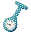 Silicone Pin-on Nurse Watch - Polka Dot - White Dial