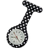 Silicone Pin-on Nurse Watch - Polka Dot - Sweeping White Dial