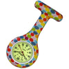 Silicone Pin-on Nurse Watch - Pattern - Sweeping Luminescent Dial