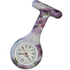 Silicone Pin-on Nurse Watch - Floral Pattern - Non-Glass Dial