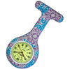 Silicone Pin-on Nurse Watch - Pattern - Sweeping Luminescent Dial
