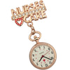 Metallic Pin-on Nurse Watch - Nurses Care - Rose Gold Tone